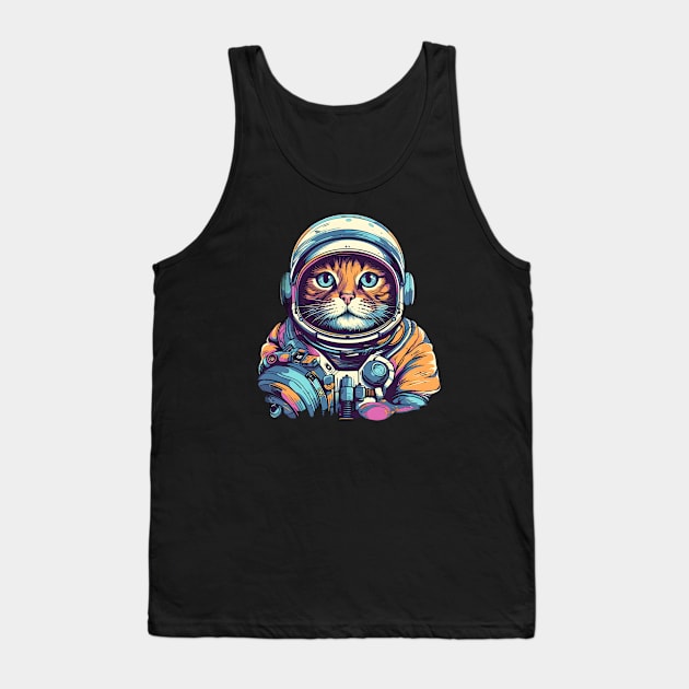 Space Cat Tank Top by raykut